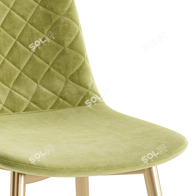 - Dabl Khaki Gold Chair 3D model image 3