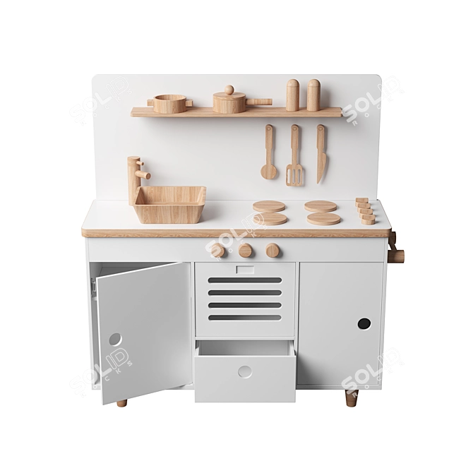 Mini Chef Play Kitchen Set 3D model image 4