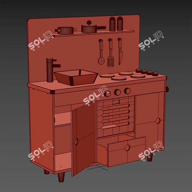 Mini Chef Play Kitchen Set 3D model image 5