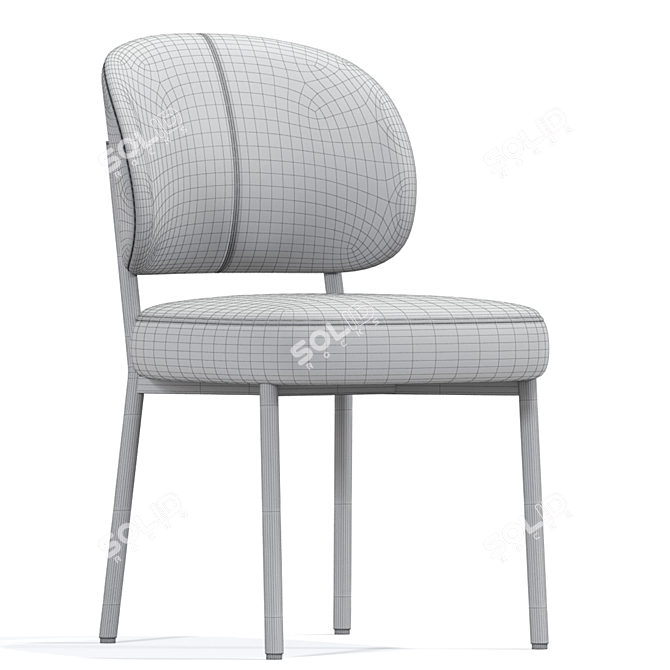 Gray Upholstered Side Chair Bundle 3D model image 2