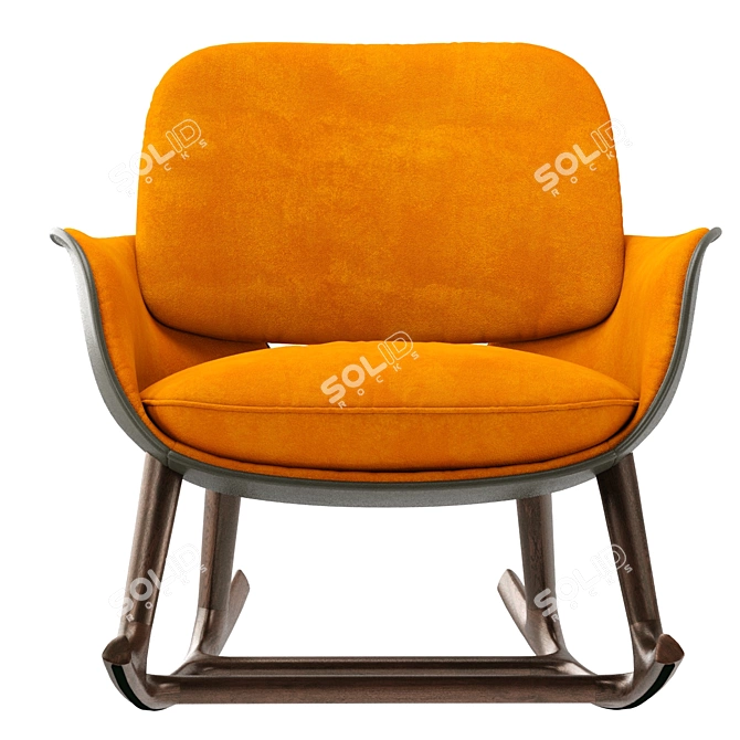 Elegant Martha Rocking Armchair 3D model image 2