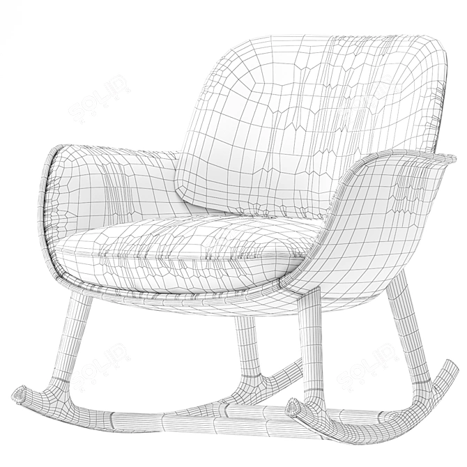 Elegant Martha Rocking Armchair 3D model image 4