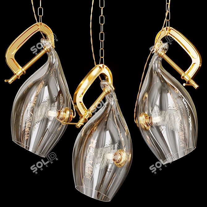 Modern Pendant Lamp CLAMP 3D model image 2