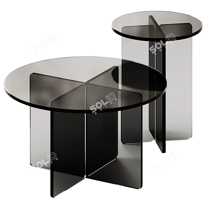 Pastill Iris Glass Tables Set 3D model image 3