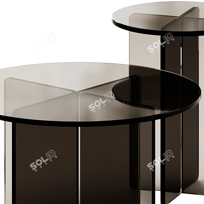 Pastill Iris Glass Tables Set 3D model image 4