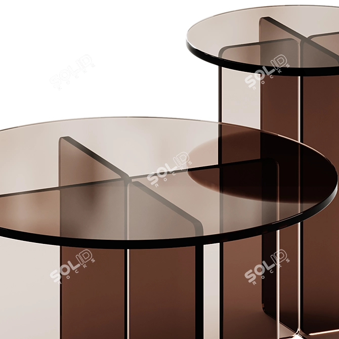 Pastill Iris Glass Tables Set 3D model image 5