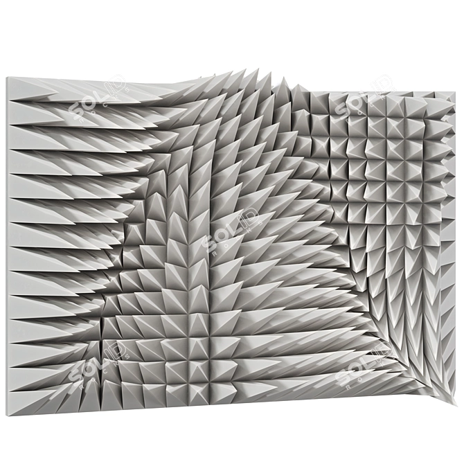 Modern Metal Wall Sculpture 3D model image 4