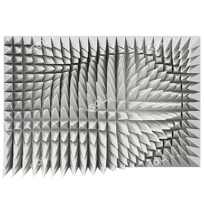 Abstract Metal Wall Sculpture 3D model image 1