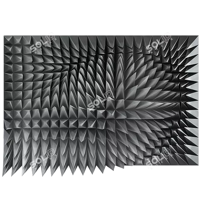 Abstract Metal Wall Sculpture 3D model image 2