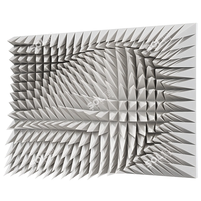 Abstract Metal Wall Sculpture 3D model image 5