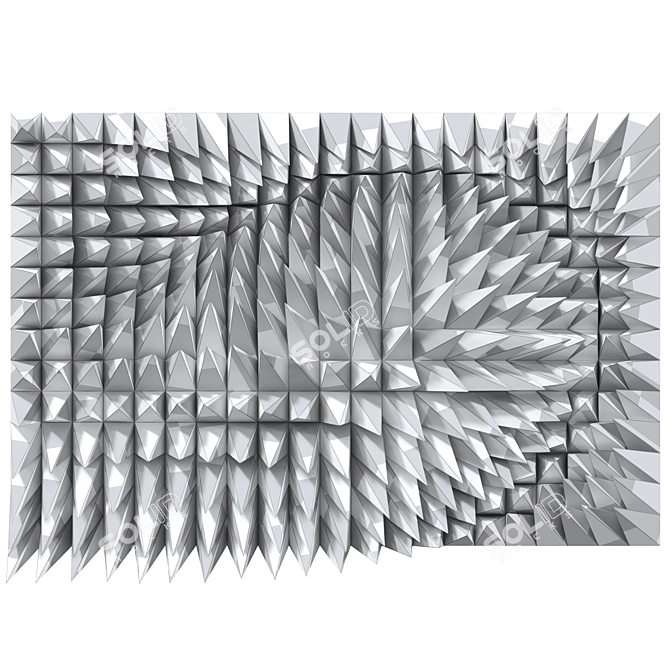 Abstract Metal Wall Sculpture 3D model image 6