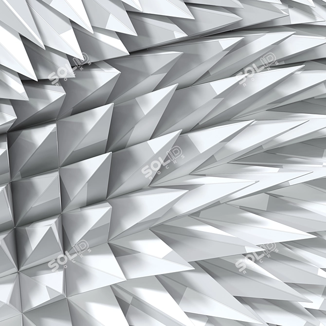 Abstract Metal Wall Sculpture 3D model image 7