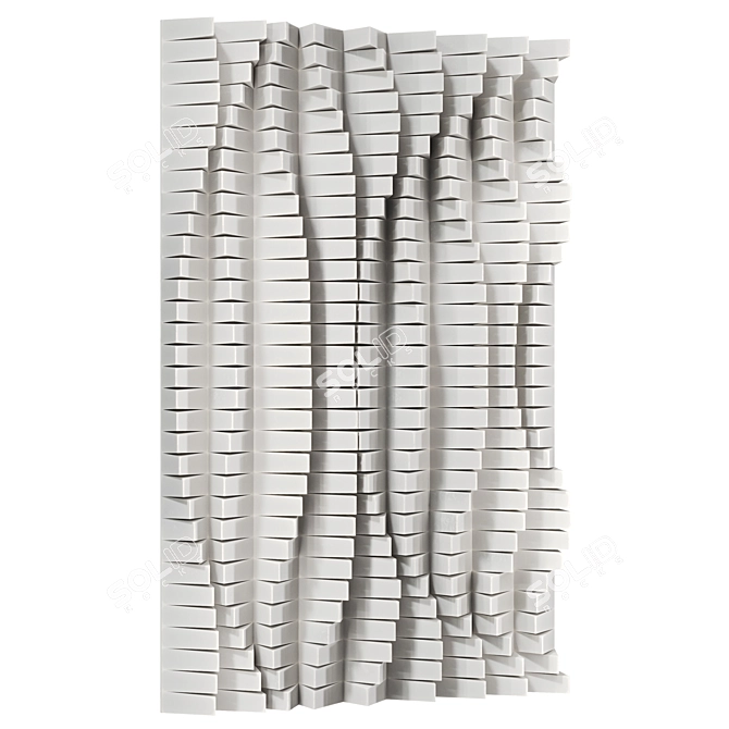 Abstract Metal Wall Sculpture 3D model image 4