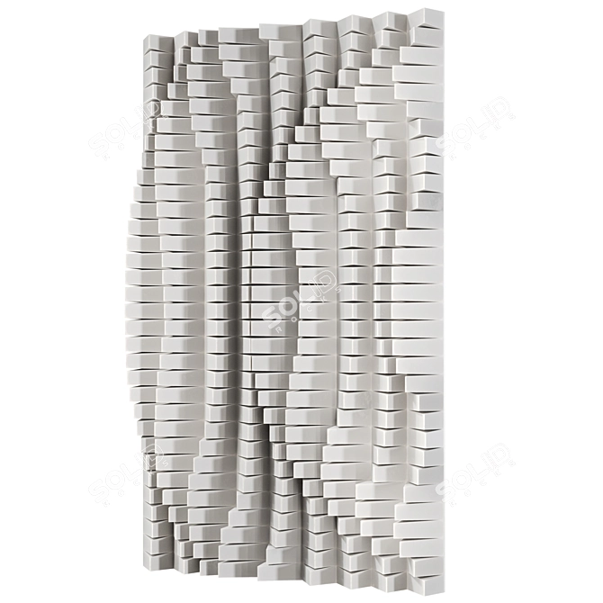 Abstract Metal Wall Sculpture 3D model image 5