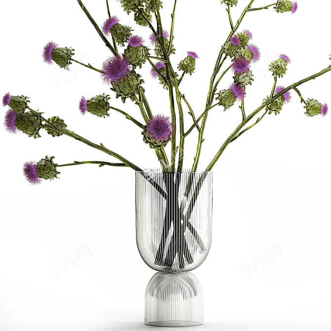 Thistle Thicket Greenery Bouquet 3D model image 3