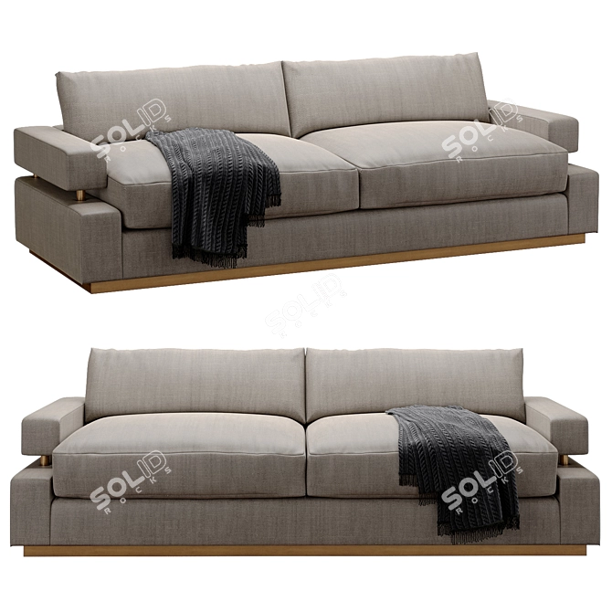 Bern Sofa with Architectural Bronze Base 3D model image 1