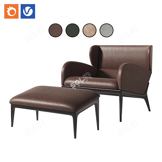 Malerba Antibes Lounge Chair 3D model image 1