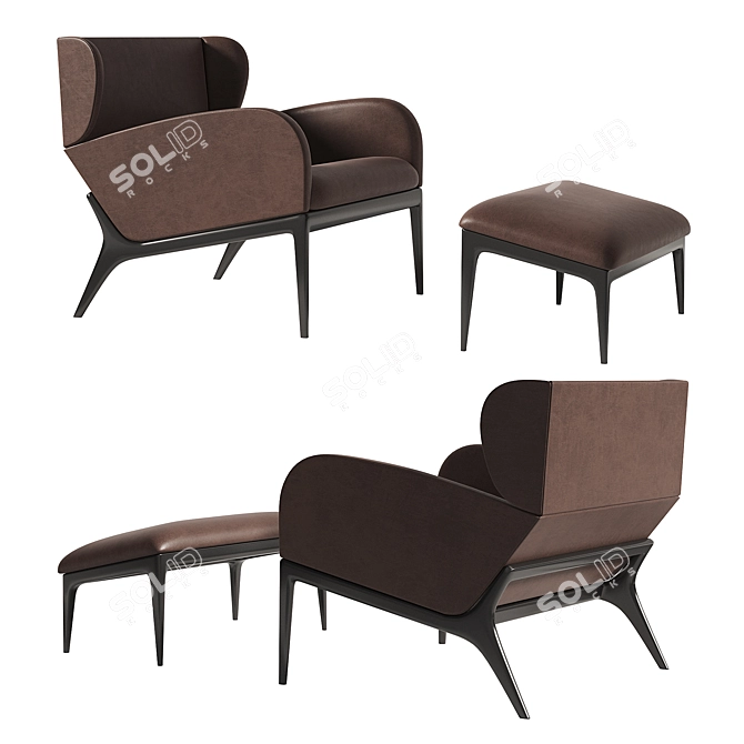 Malerba Antibes Lounge Chair 3D model image 2