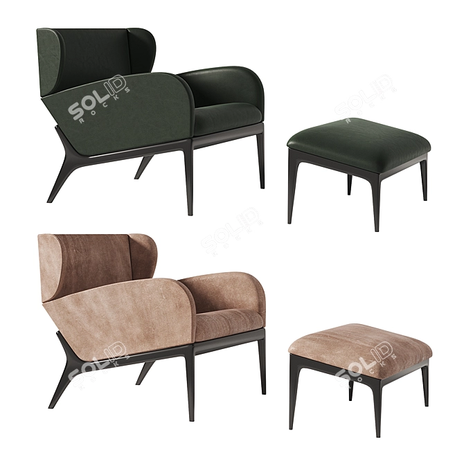 Malerba Antibes Lounge Chair 3D model image 3