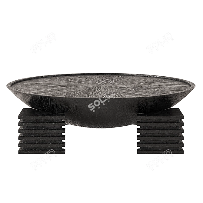  Ebonized Oak Dome Coffee Table 3D model image 3