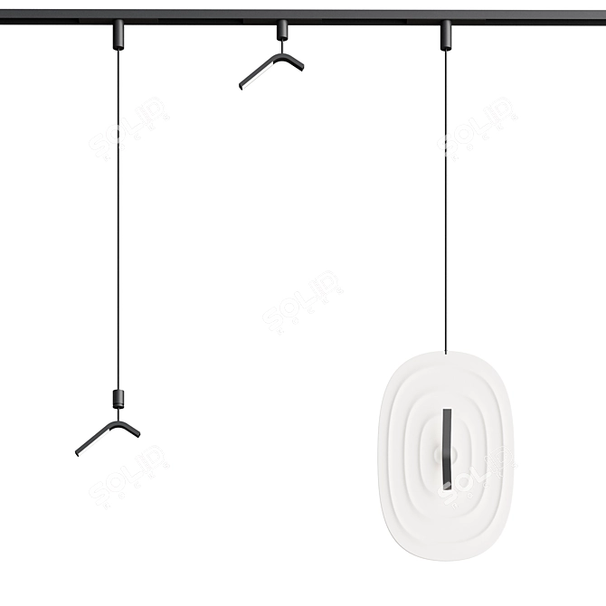 Modern Track Lighting Fixture 3D model image 2