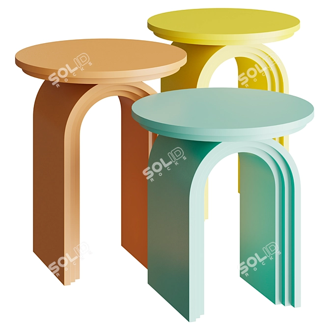 Rainbow Coffee Table 3D model image 1