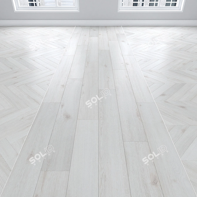 Oak Parquet Flooring Set 3D model image 1