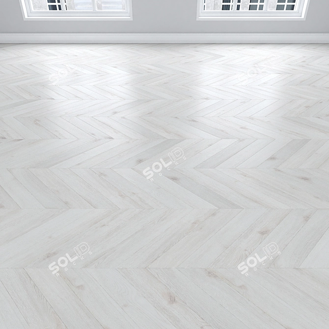 Oak Parquet Flooring Set 3D model image 4