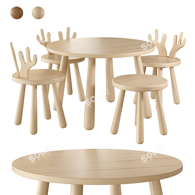 Kids Hornback Furniture Set 3D model image 2