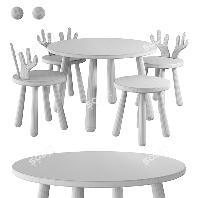 Kids Hornback Furniture Set 3D model image 4