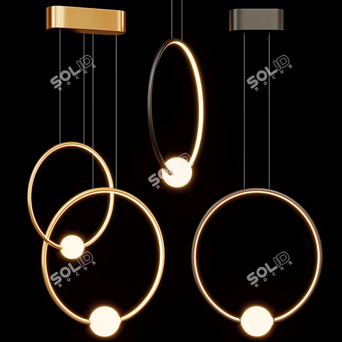 Modern Pendant Lamp Fixture Griggs 3D model image 1