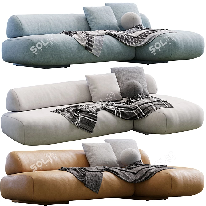 Sleek Modern Gogan Sofa Design 3D model image 1