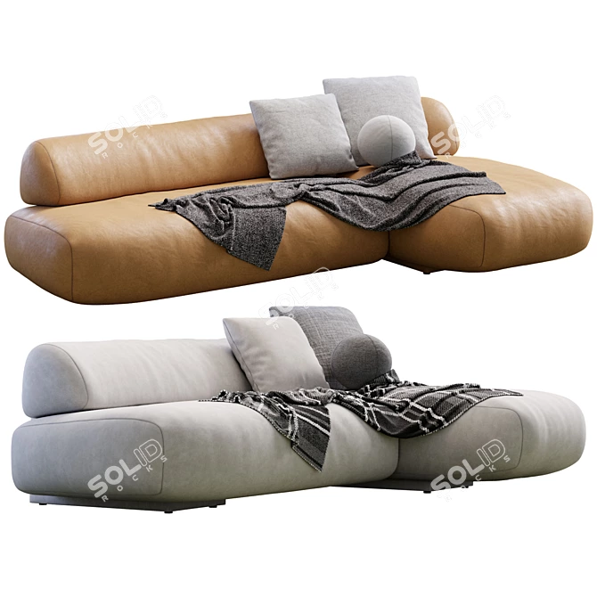 Sleek Modern Gogan Sofa Design 3D model image 2