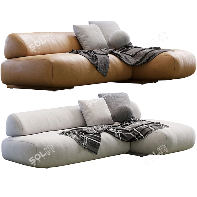 Sleek Modern Gogan Sofa Design 3D model image 3