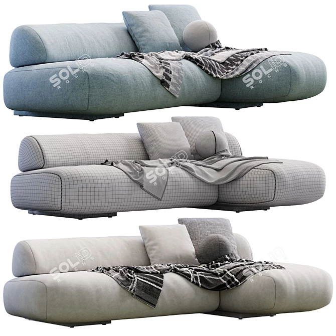 Sleek Modern Gogan Sofa Design 3D model image 4