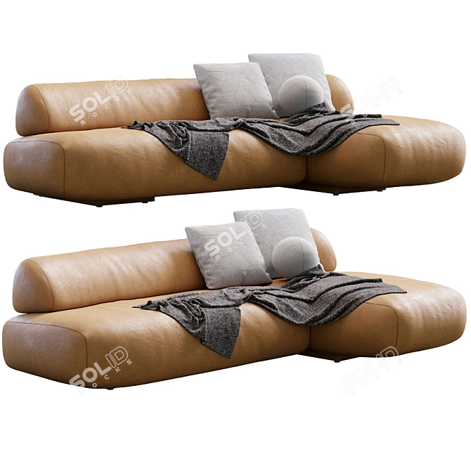 Sleek Modern Gogan Sofa Design 3D model image 5