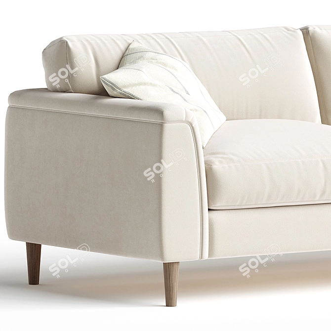 Elegant Reya 3-Seater Sofa 3D model image 2