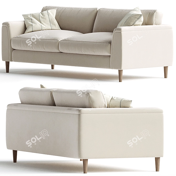 Elegant Reya 3-Seater Sofa 3D model image 3