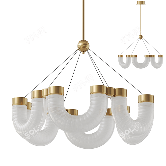 Venzel Chandelier Glass Shade 3D model image 1
