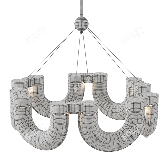 Venzel Chandelier Glass Shade 3D model image 3