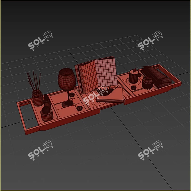 Bathroom Tray Set for 3D 3D model image 4