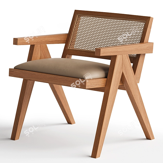 Modern Velvet Ines Chair 3D model image 2