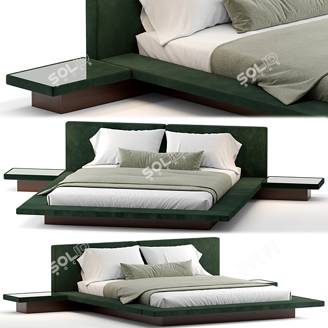 Luxurious Midori Bed by Cosmo 3D model image 1