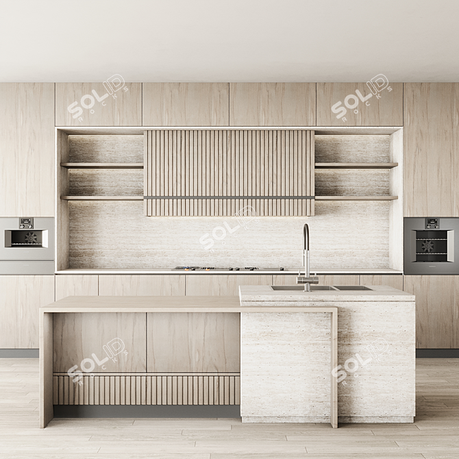 Modern Gaggenau Kitchen Island Set 3D model image 1