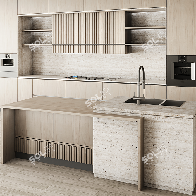 Modern Gaggenau Kitchen Island Set 3D model image 3