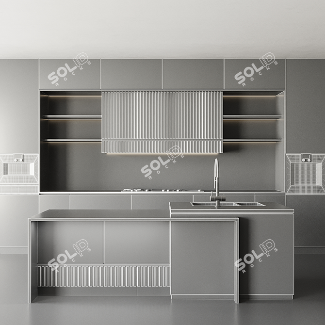 Modern Gaggenau Kitchen Island Set 3D model image 4