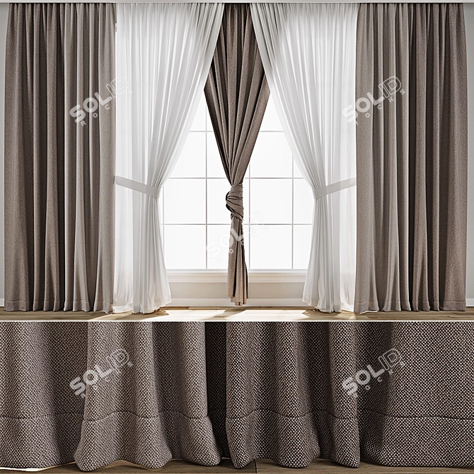  Textured Curtain Model Set 3D model image 1