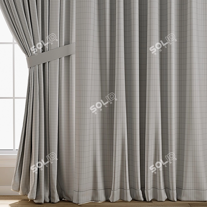  Textured Curtain Model Set 3D model image 3