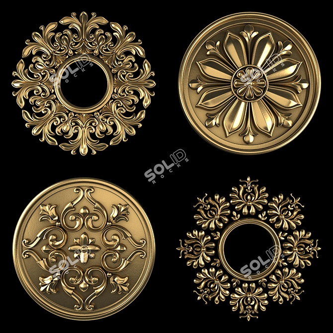 Luxury 3D Ornament Element Pack 3D model image 1