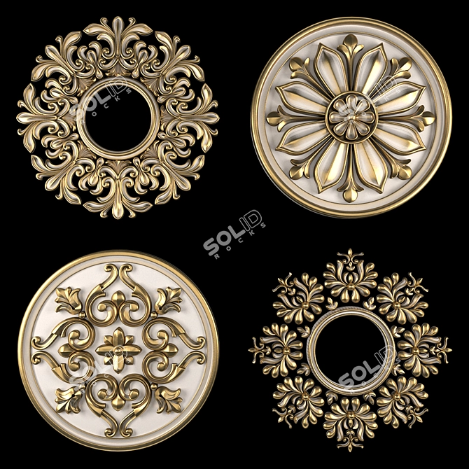 Luxury 3D Ornament Element Pack 3D model image 2